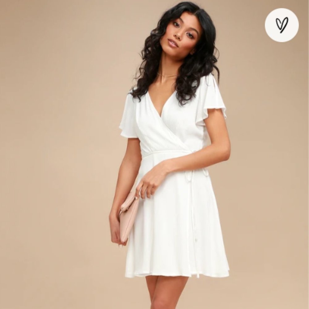 Lulu's NWT Harbor Point White Wrap Dress Size S